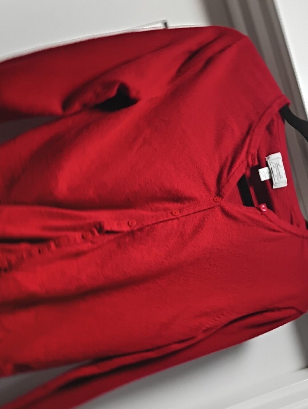 Foxcroft Red Button-Front Cardigan - Picture 4 of 4
